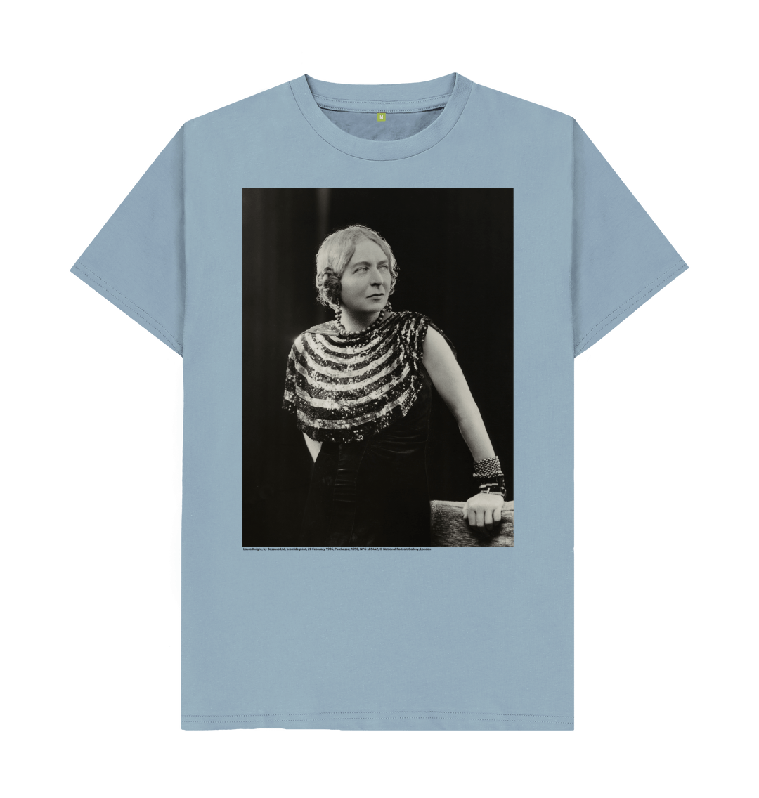 Stone blue printed t shirt front