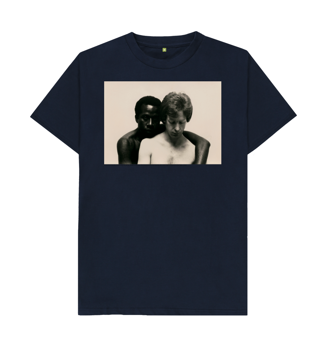 Navy blue printed t shirt front