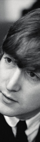Long rectangular bookmark featuring a close-up black and white photograph of John Lennon.