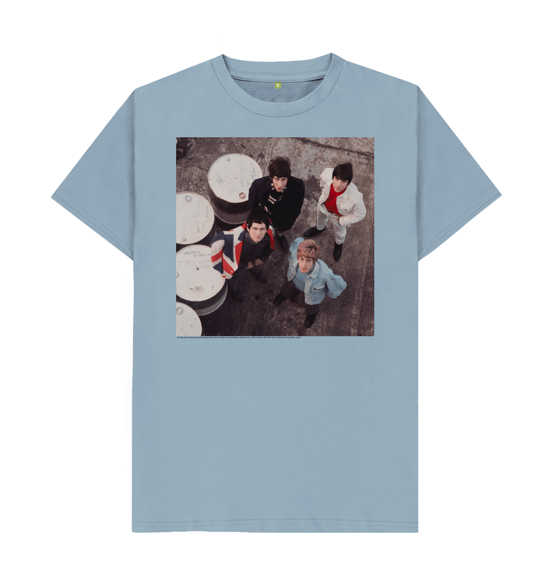 Stone blue printed t shirt front