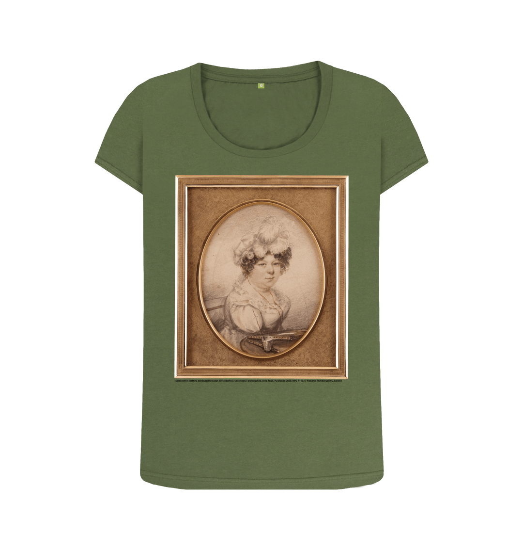 Khaki printed t shirt front