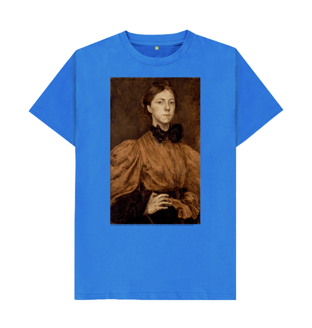 Bright blue printed t shirt front