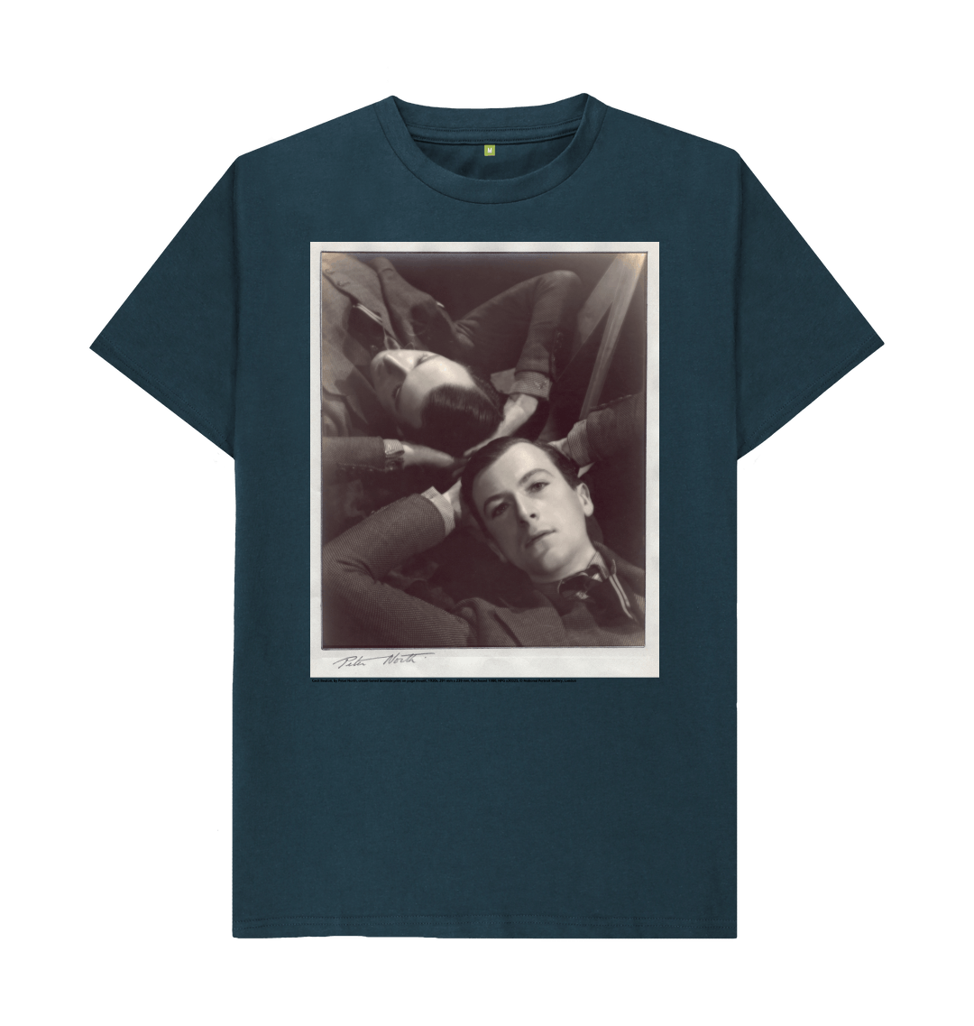 Denim blue printed t shirt front
