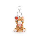 Plush ginger cat keychain on a white background