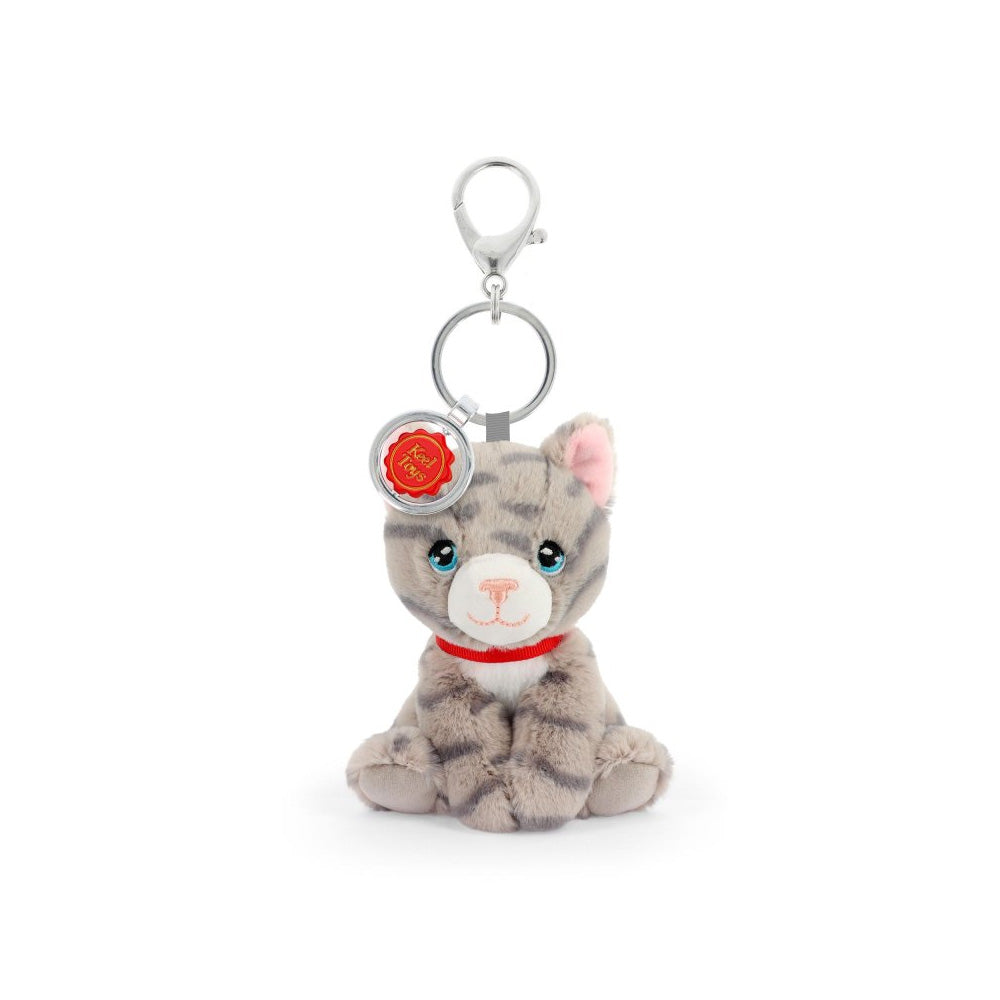 Keeleco grey cat bag charm