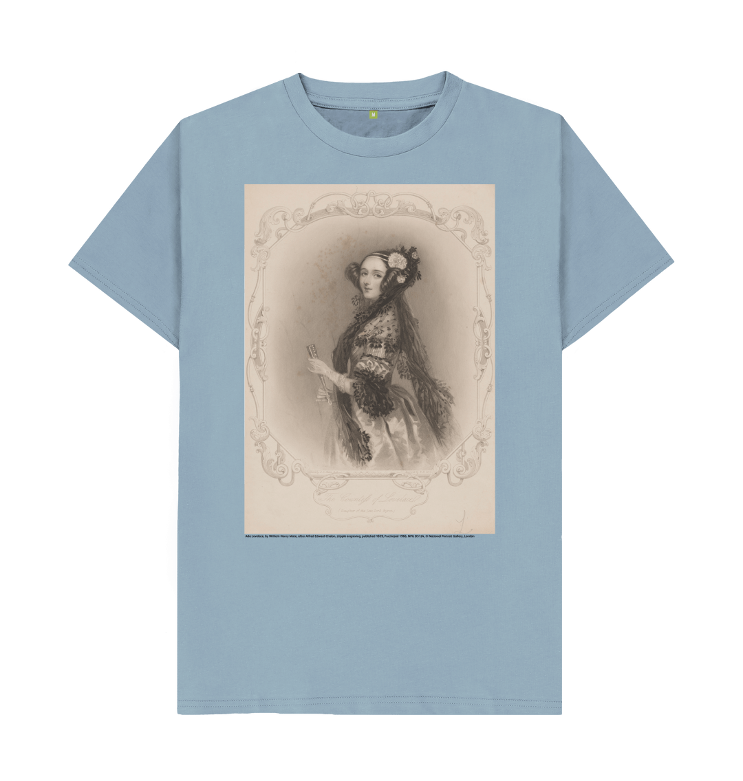 Stone blue printed t shirt front