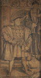 This sketch is a portrait of King Henry VIII standing broad and boldly with is father King Henry VII standing behind him. 