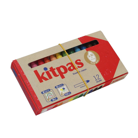 Kitpas Rice Bran Wax Crayon 12 Colours
