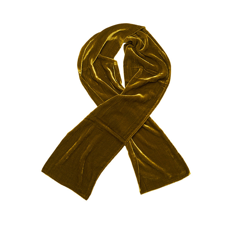 Kiwi green velvet scarf styled