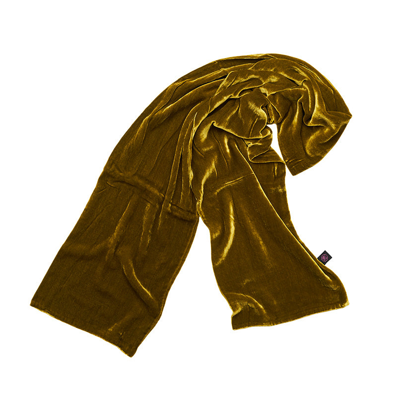 Kiwi green velvet scarf