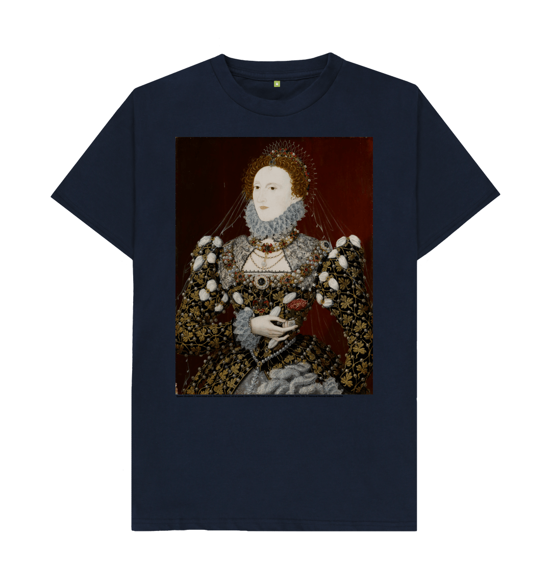 Navy blue printed t shirt front