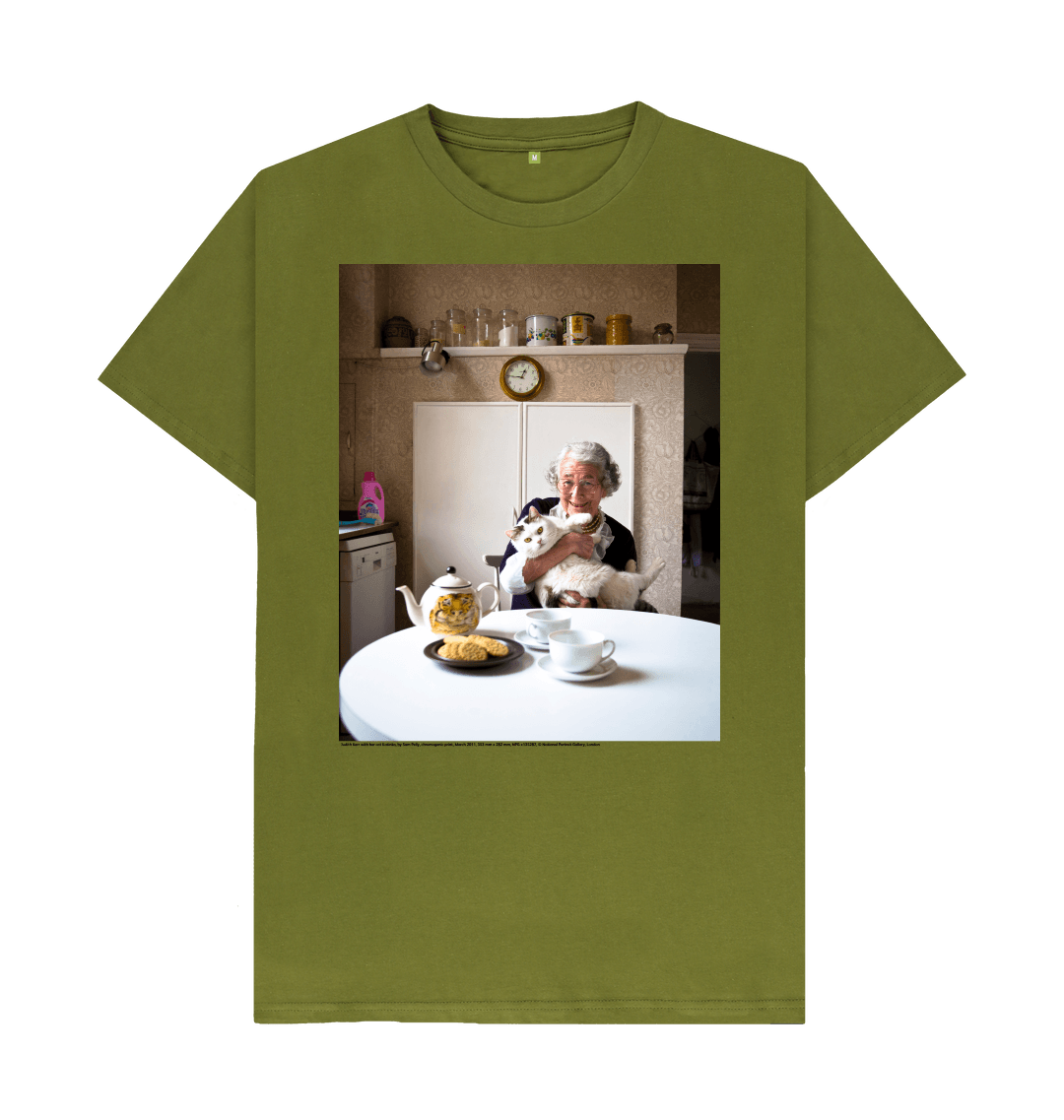 Moss green printed t shirt front