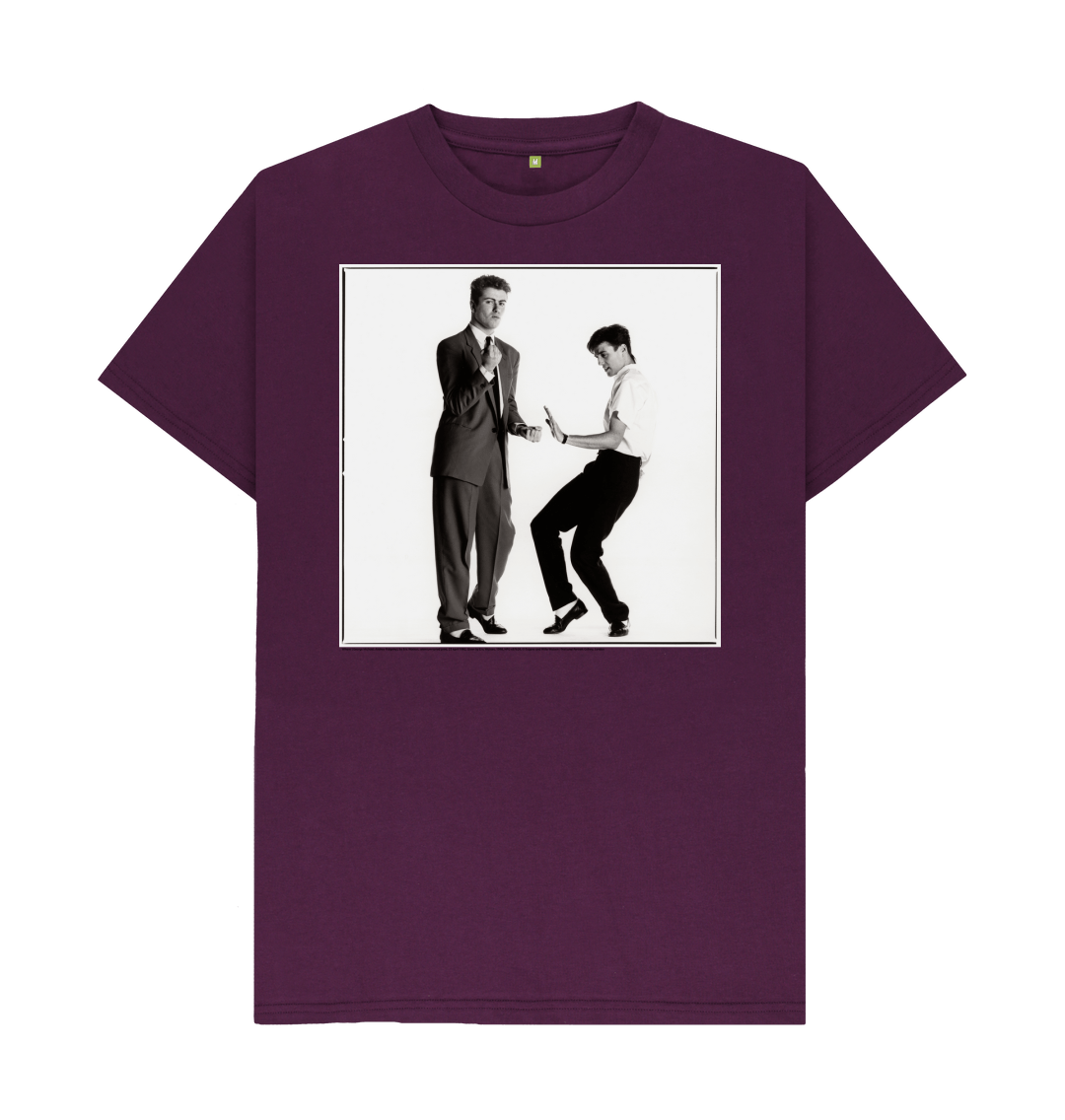 Purple printed t shirt front