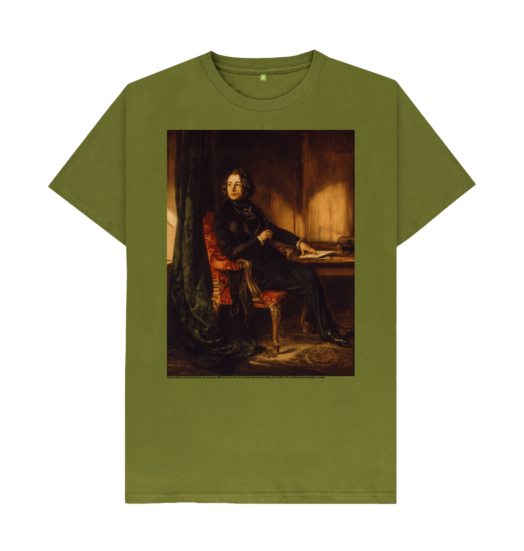 Moss green printed t shirt front
