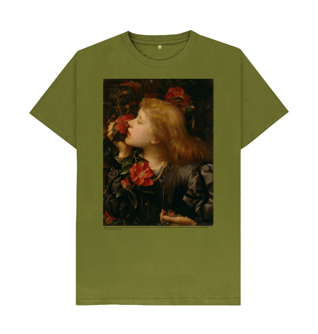 Moss green printed t shirt front