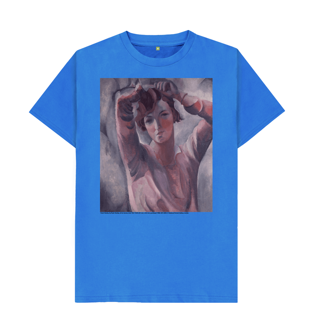 Bright blue printed t shirt front