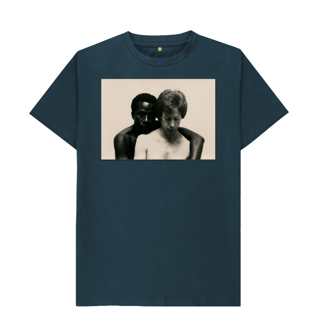 Denim blue printed t shirt front