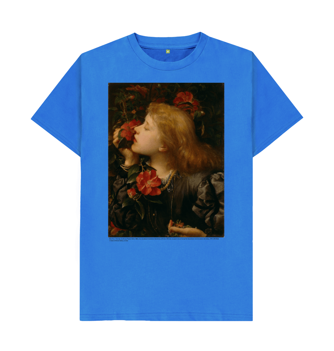 Bright blue printed t shirt front
