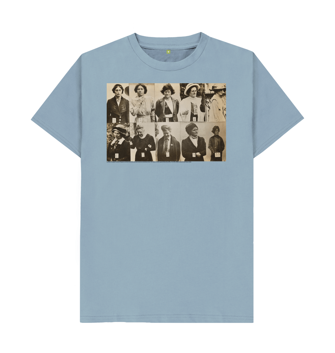 Stone blue printed t shirt front