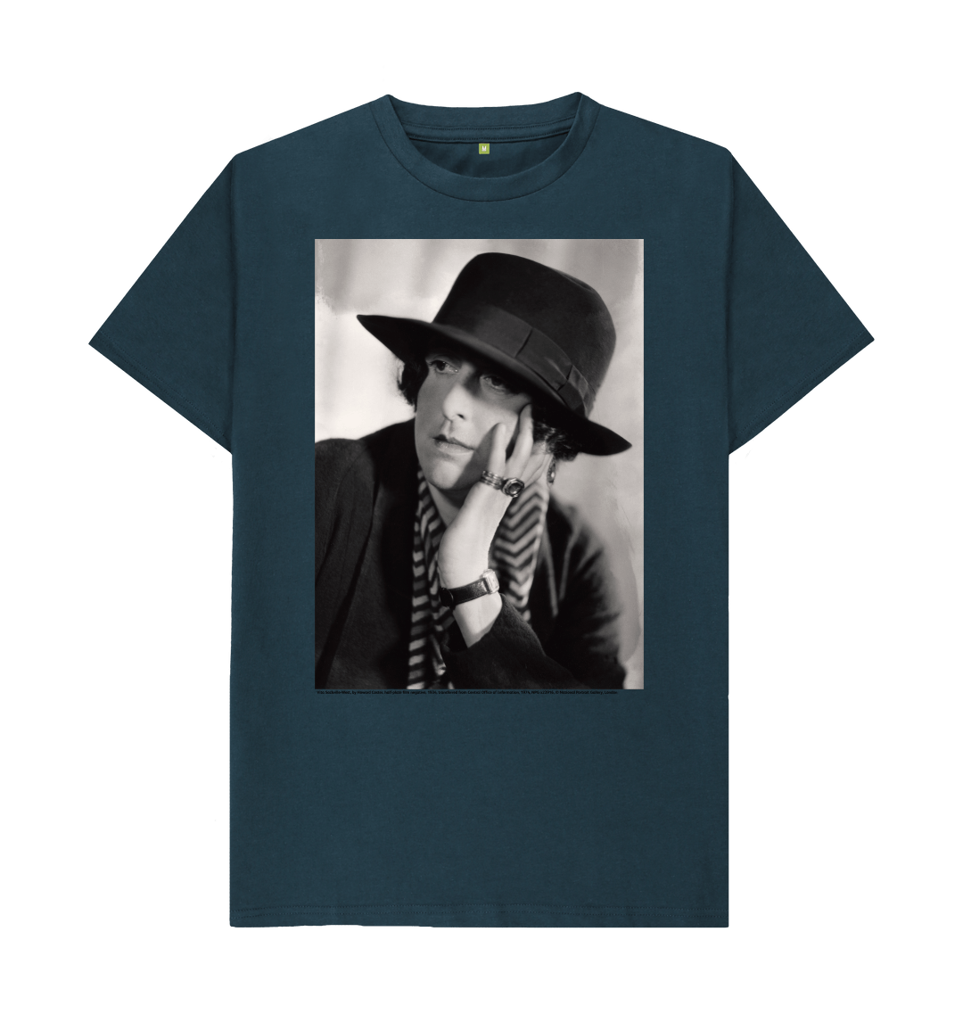 Denim blue printed t shirt front
