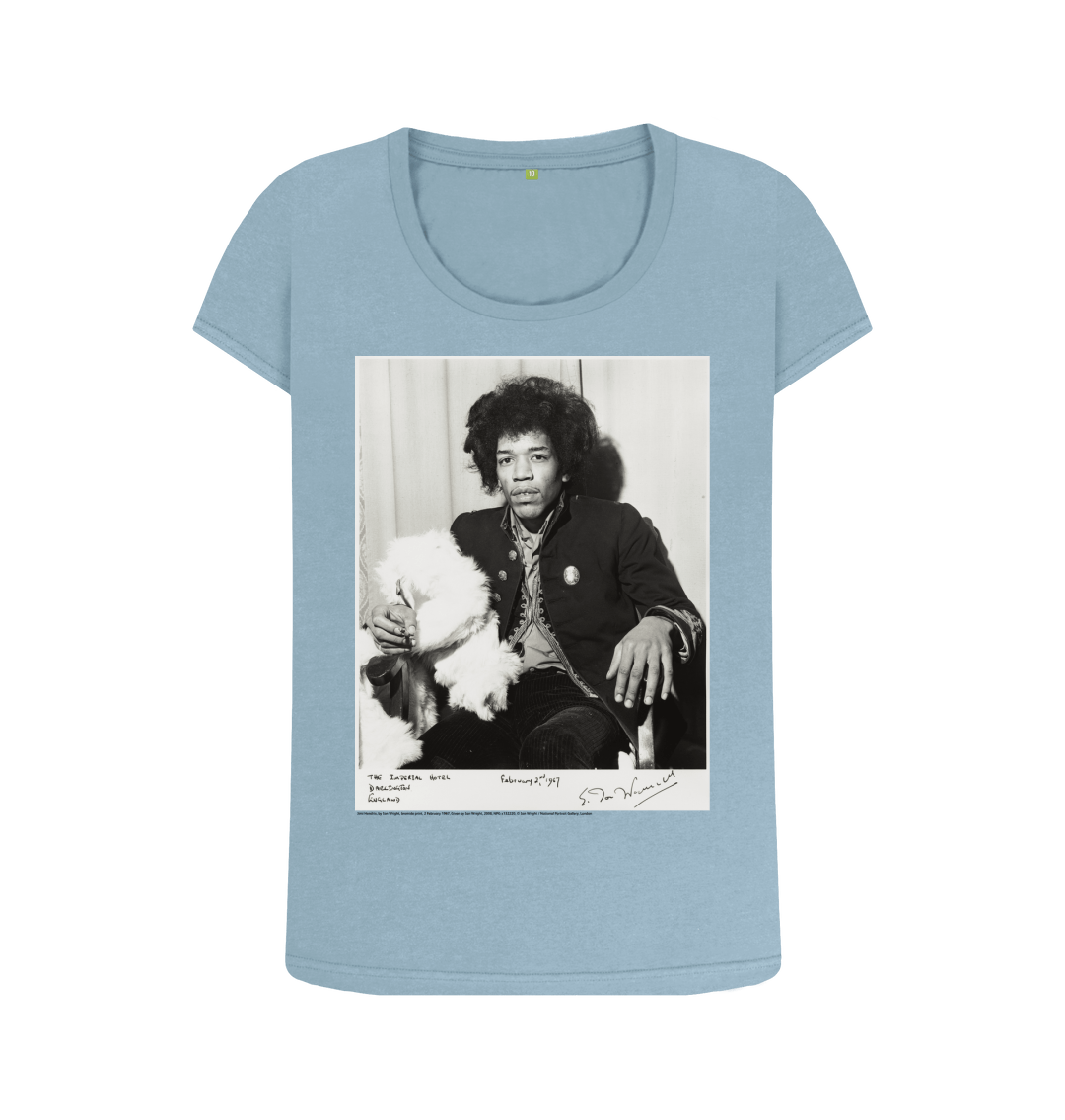 Stone blue printed t shirt front