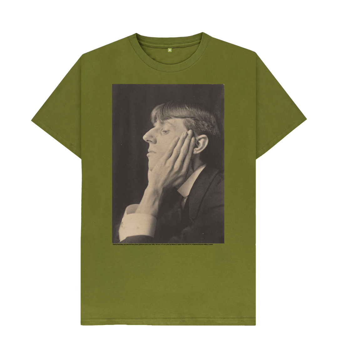 Moss green printed t shirt front