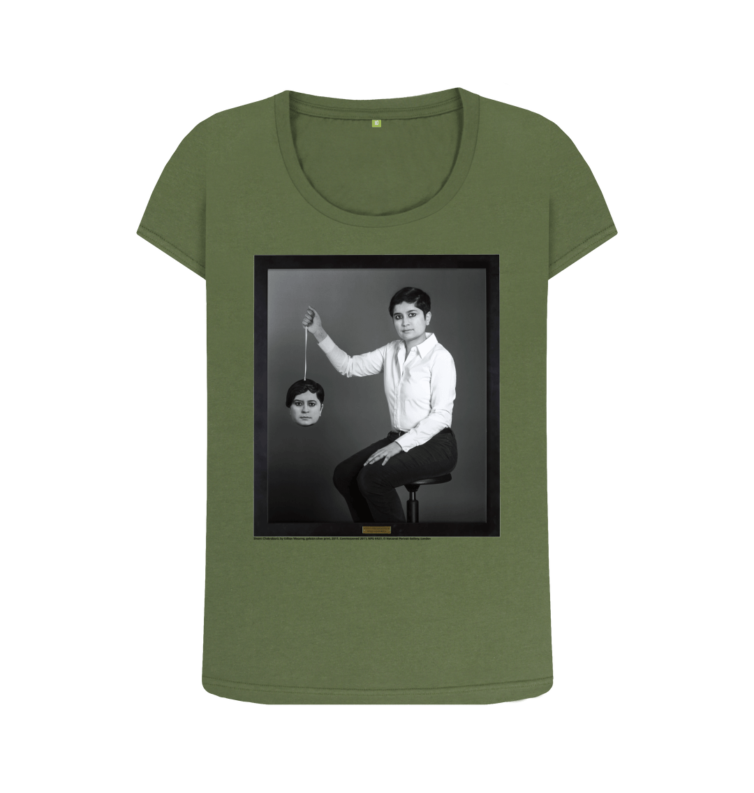 Khaki printed t shirt front