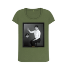 Khaki Printed T-shirt Front
