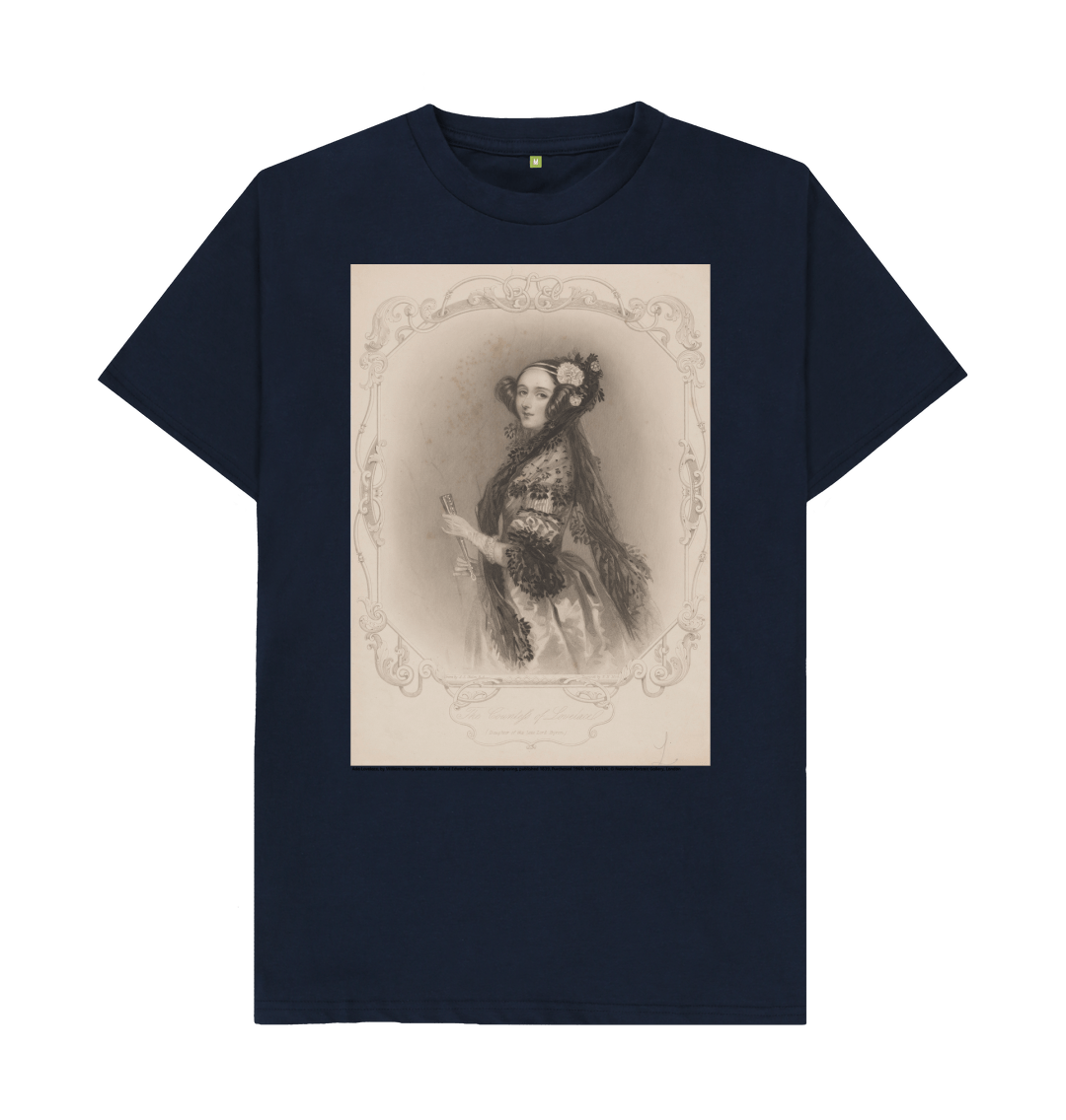 Navy blue printed t shirt front