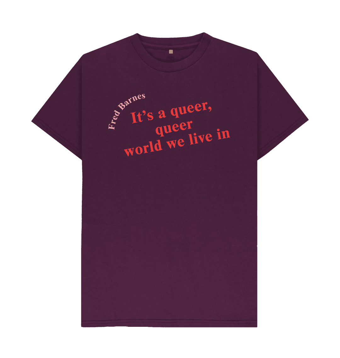 Purple printed t shirt front