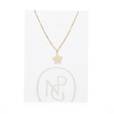 A gold chain necklace with small white star pendant against a card backing with National Portrait Gallery logo.