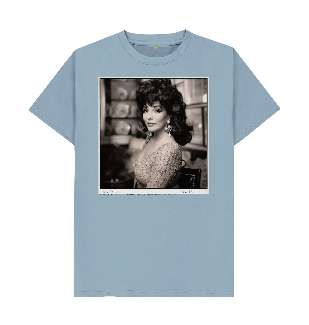 Stone blue printed t shirt front