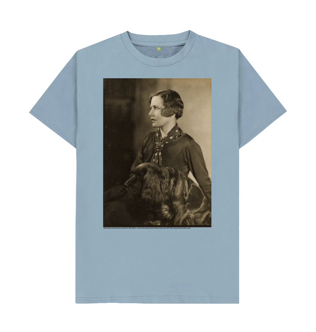 Stone blue printed t shirt front