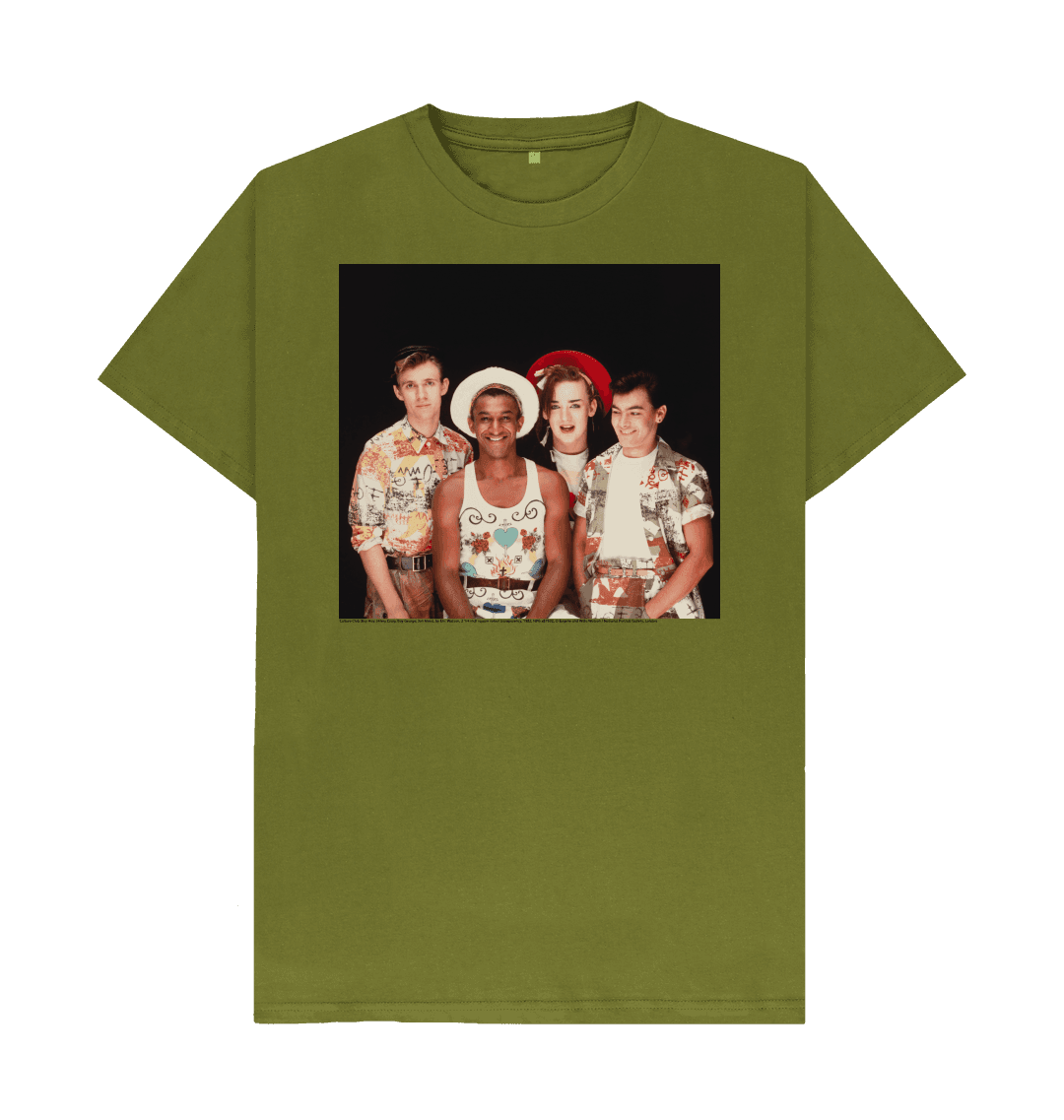 Moss green printed t shirt front