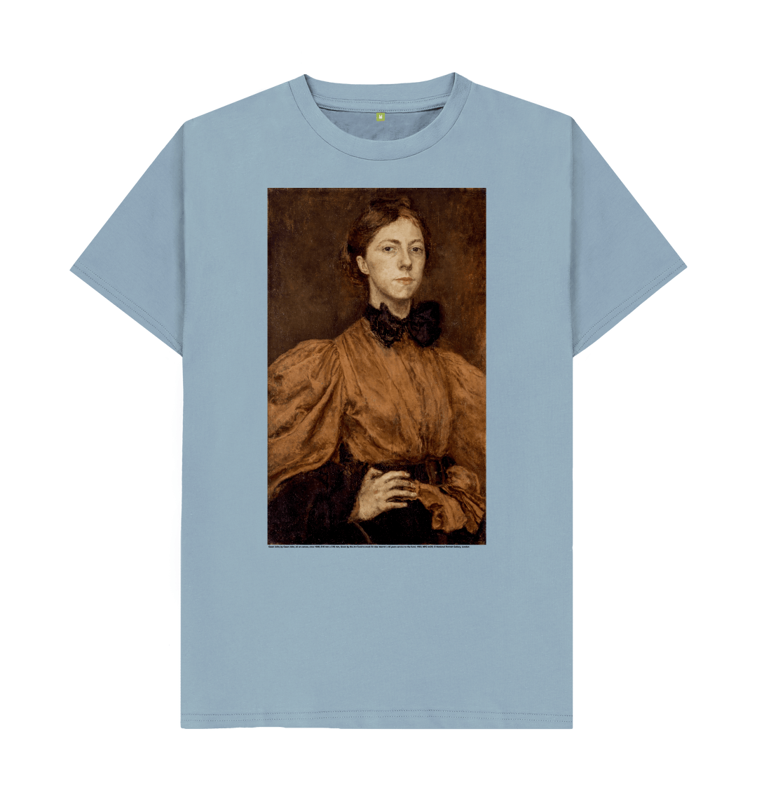 Stone blue printed t shirt front