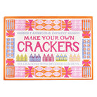 Cambridge Imprint 'Make Your Own Crackers' book cover, featuring a colorful, whimsical illustration with pink, orange, and blue patterns and text on a white background.