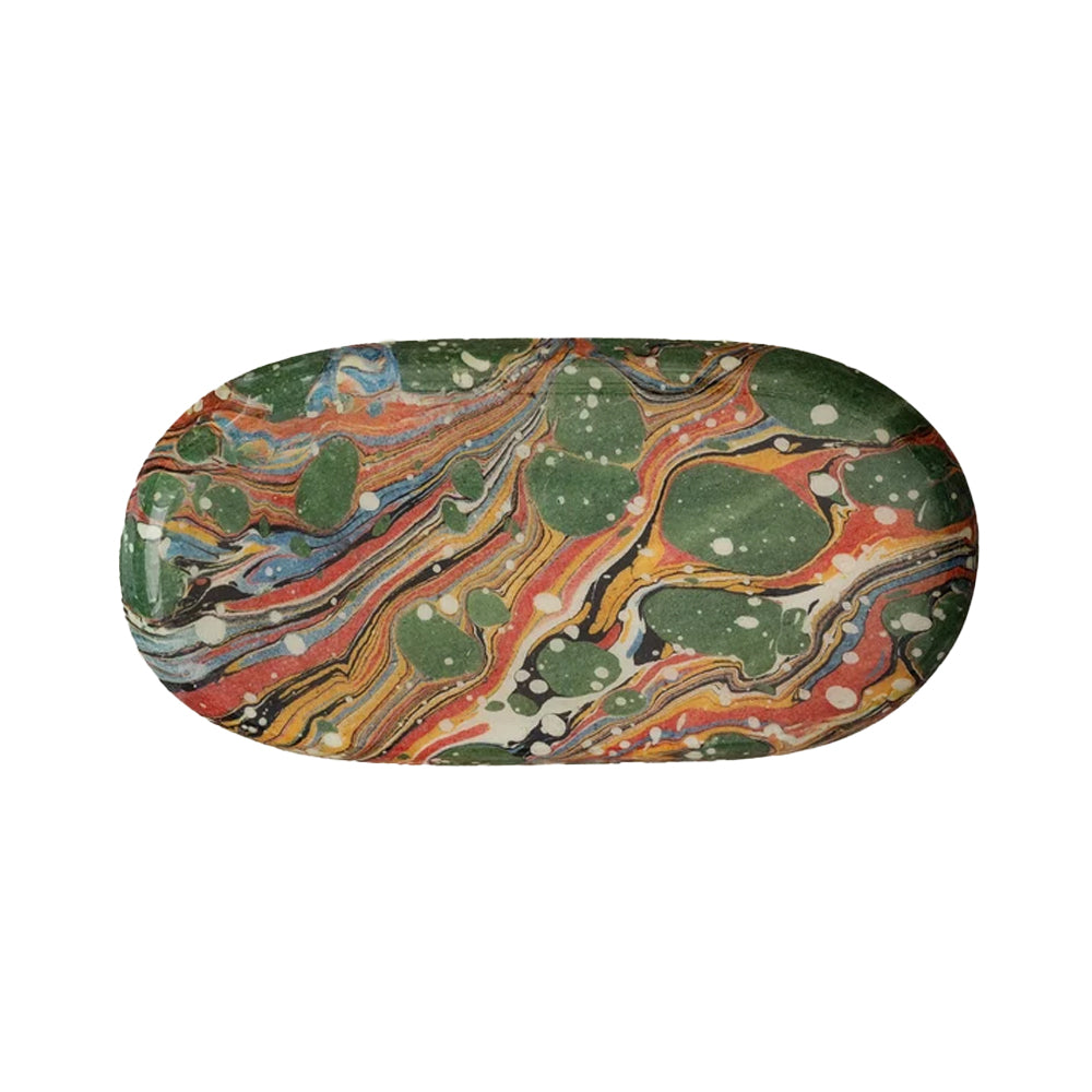 Marbled oval enamel tray top
