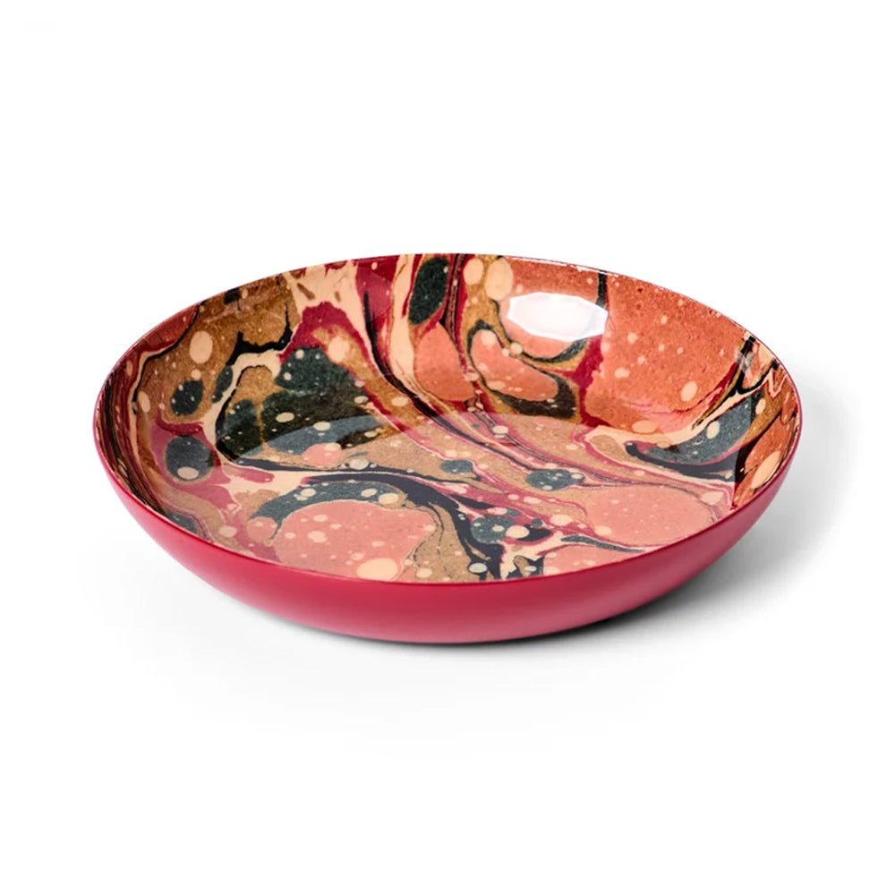 Marbled small enamel round tray