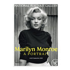 Marilyn Monroe A Portrait exhibition poster with 'National Portrait Gallery' text and a black and white photograph of the actress.