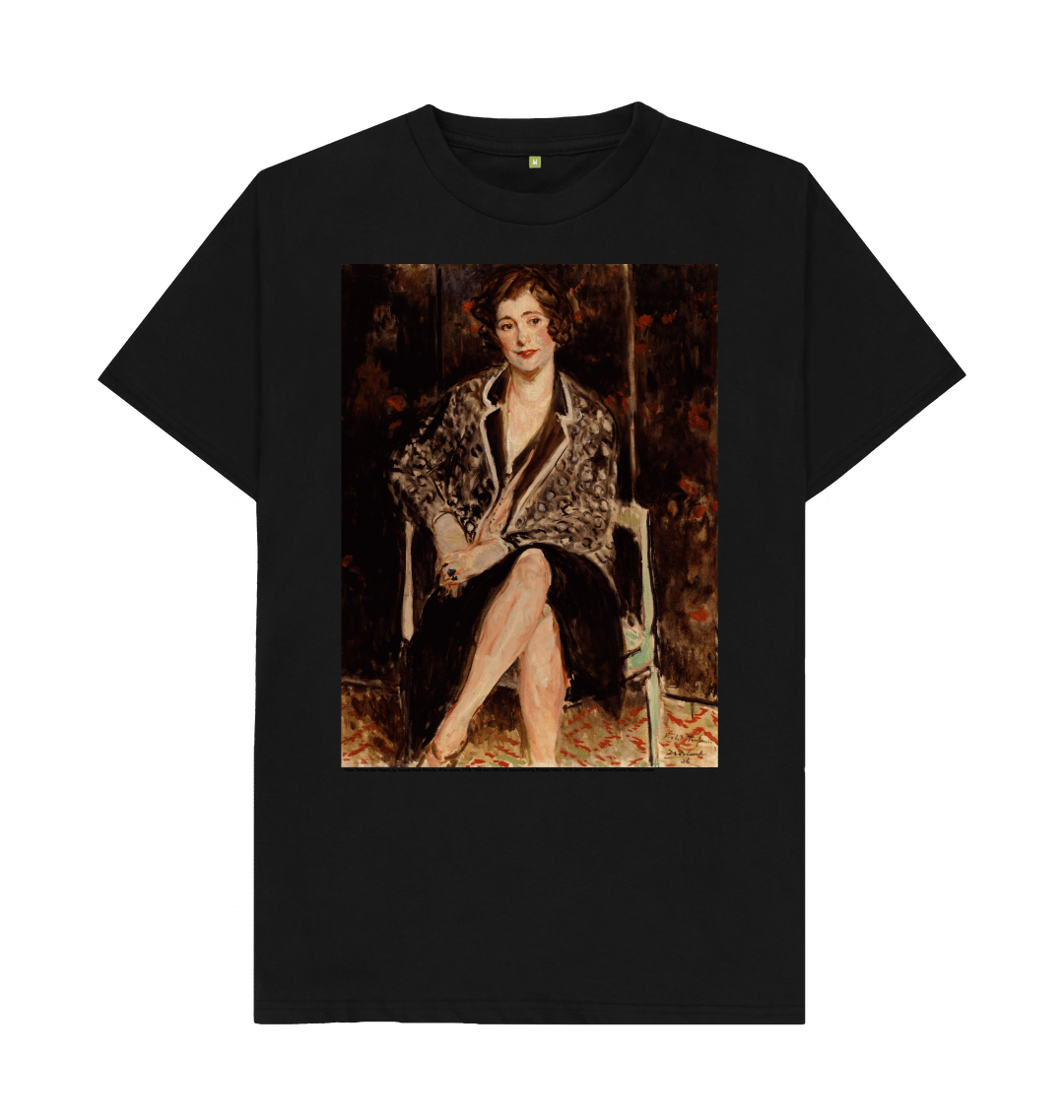 Black printed t shirt front