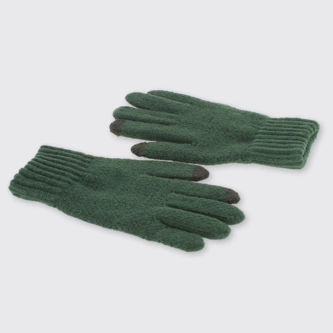 Dark green gloves.