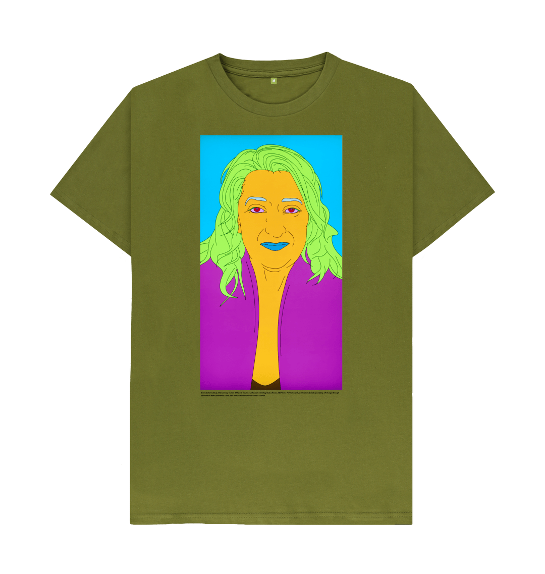Moss green printed t shirt front