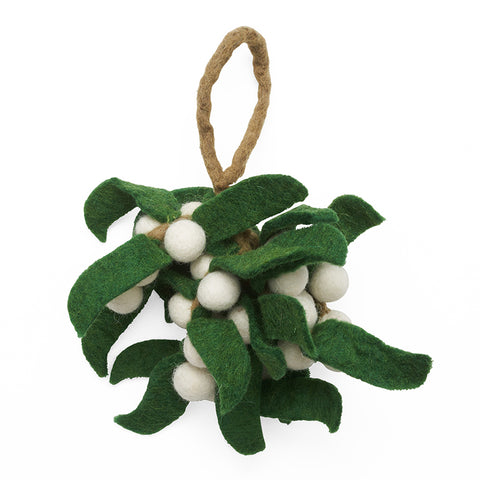 A felt mistletoe sprig decoration.