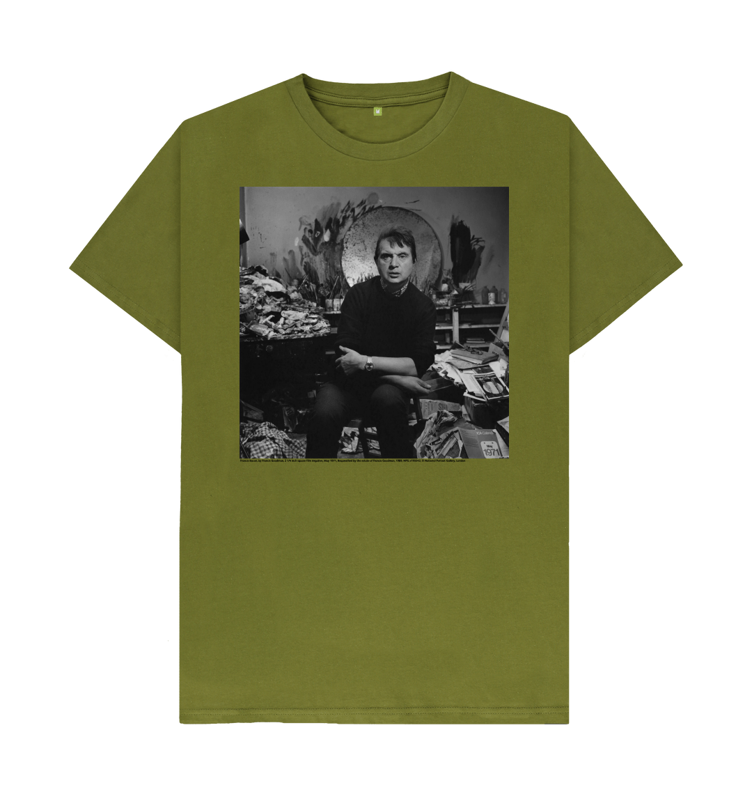 Moss green printed t shirt front