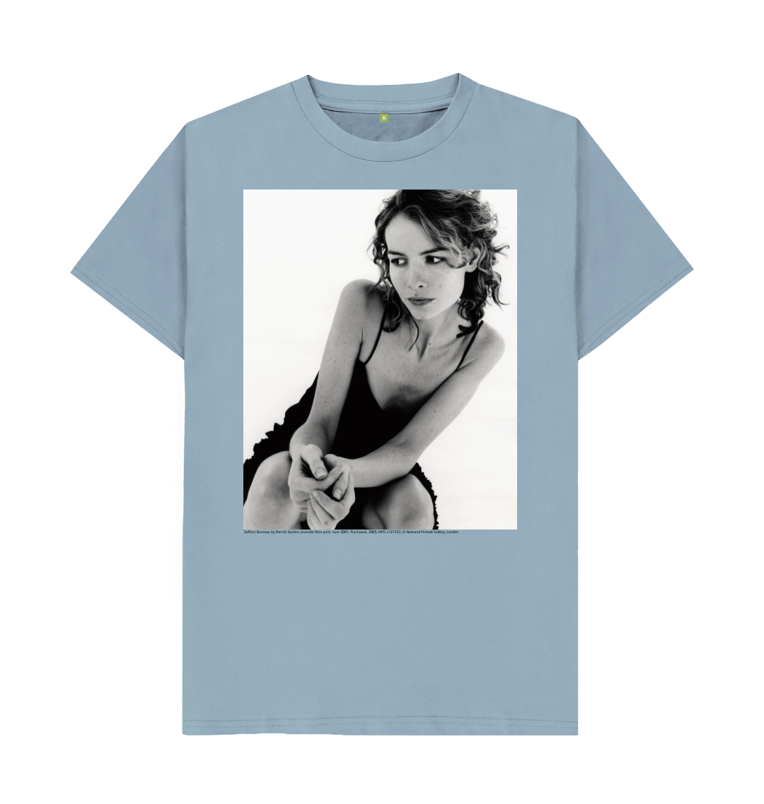 Stone blue printed t shirt front