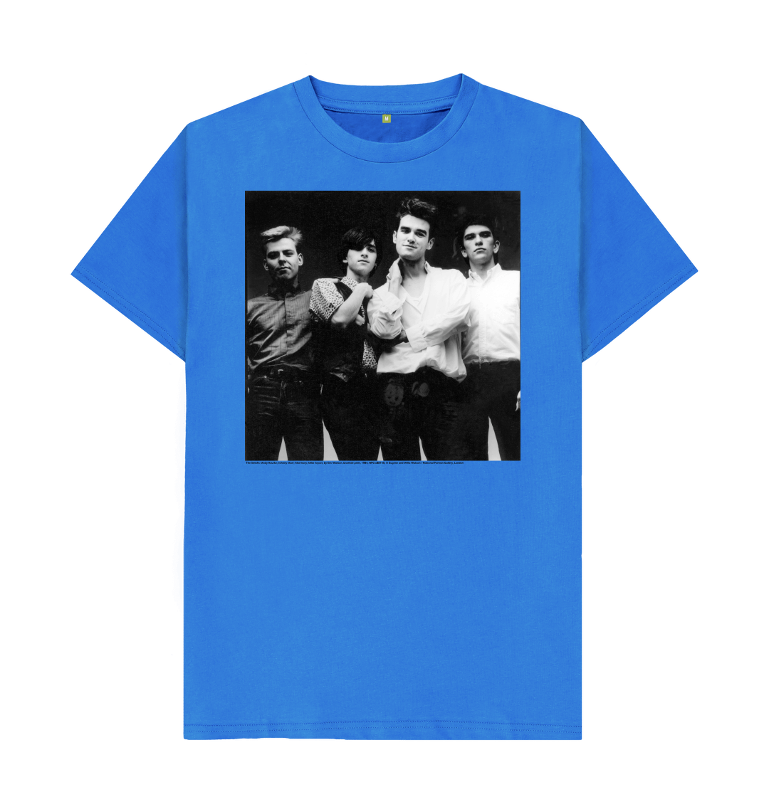 Bright blue printed t shirt front