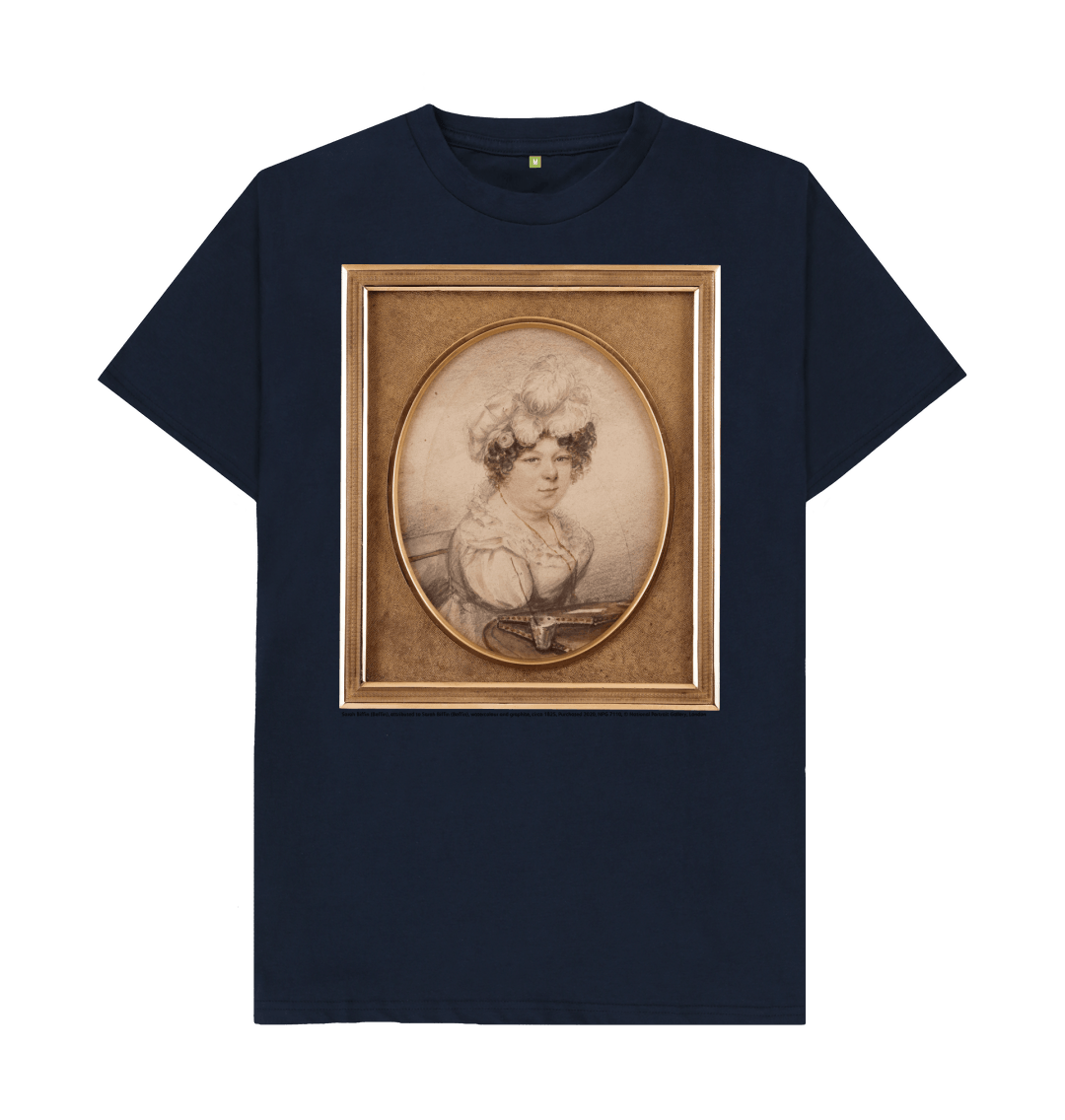 Navy blue printed t shirt front