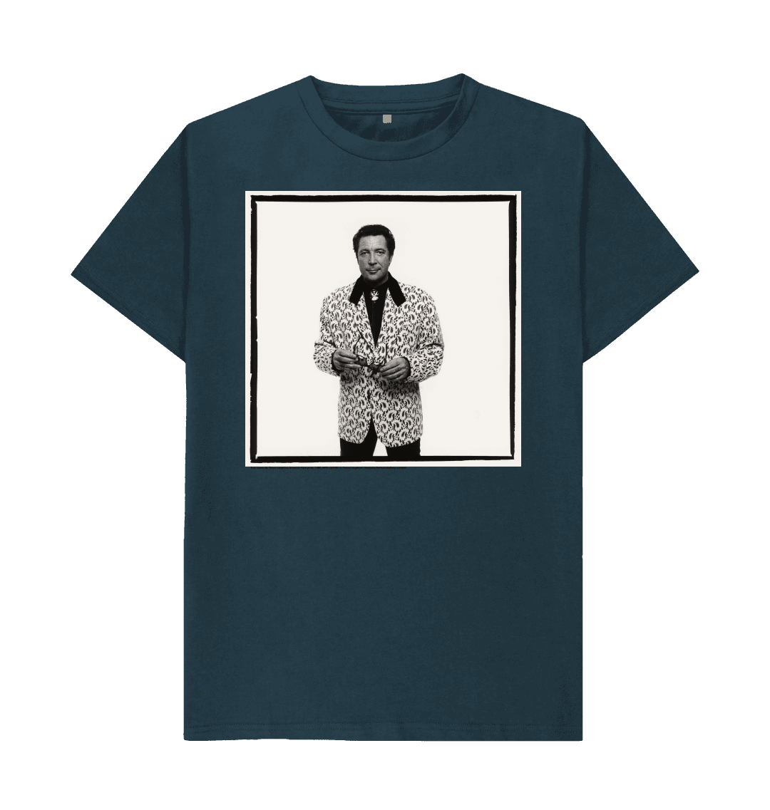 Denim blue printed t shirt front