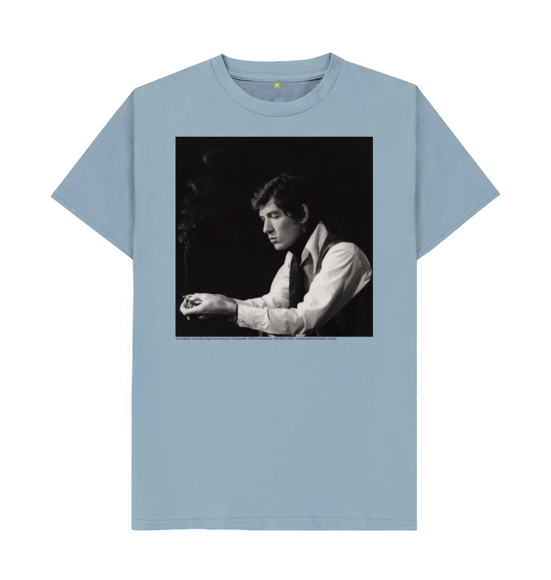 Stone blue printed t shirt front