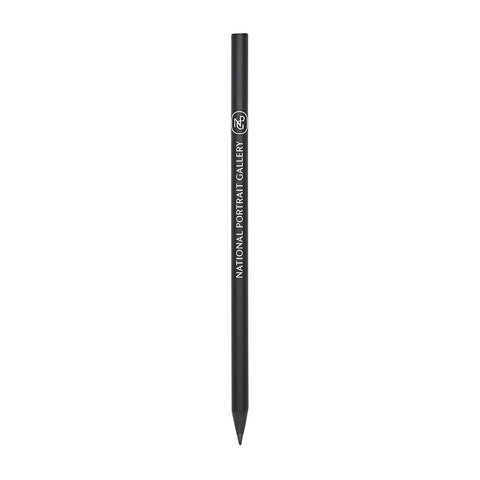 A black pencil with the National Portrait Gallery text and monogram in contrasting white.